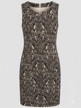 Talbots Petites Black & White Paisley Midi Dress | Size 12P